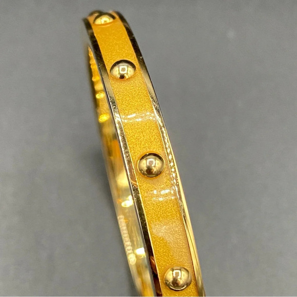 Coach 18K Gold Plated Studded Bangle Bracelet - Picture 7 of 12